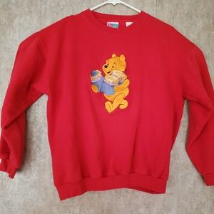 Vintage winnie the pooh embroidered crew neck
